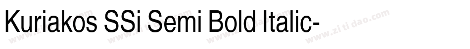 Kuriakos SSi Semi Bold Italic字体转换